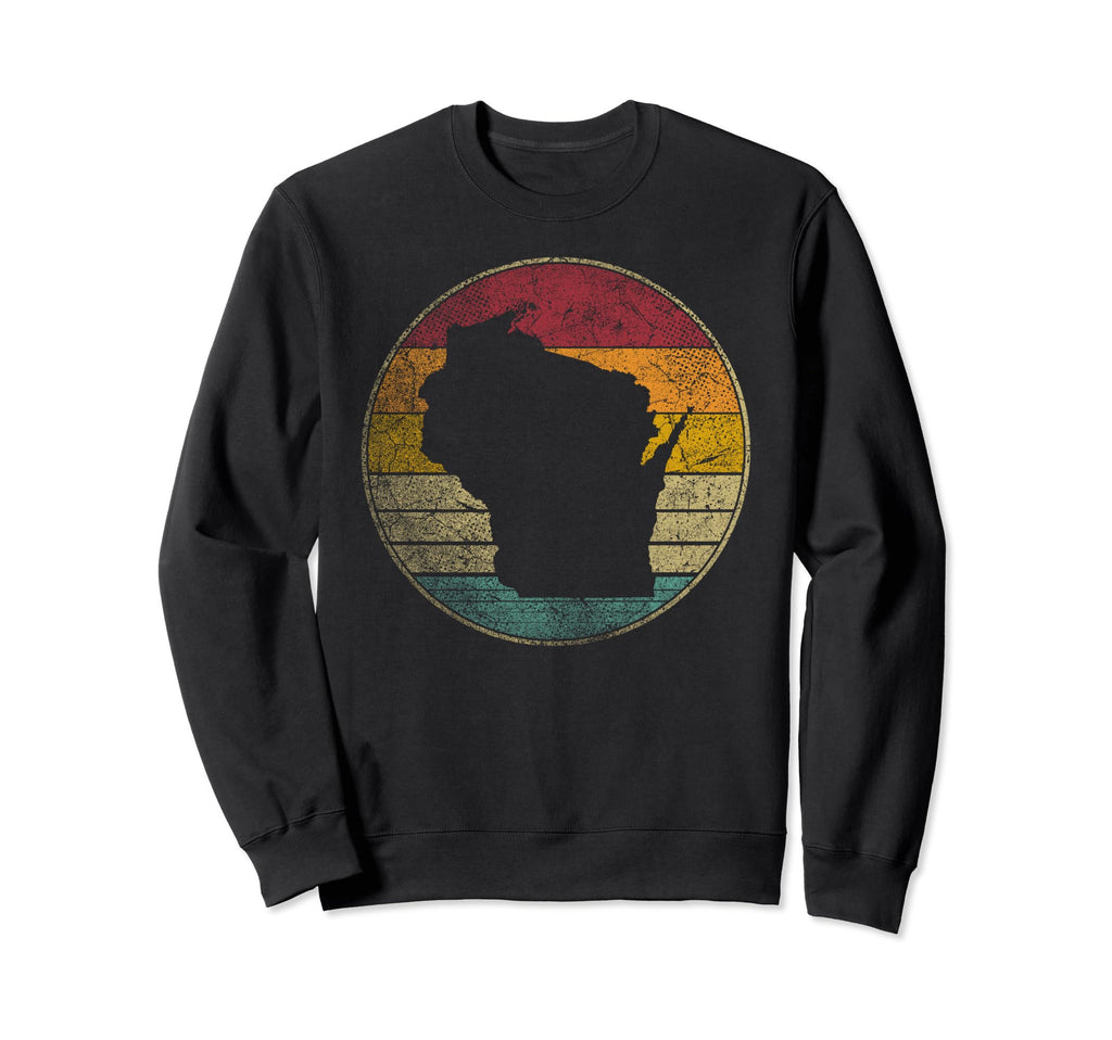 Wisconsin Distressed Silhouette State Sweatshirt - Aesthetic Graphic Unisex - T-Shirt, Sweatshirt, Hoodie
