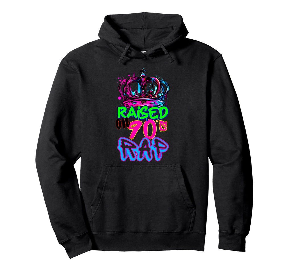 Raised 90S Rap Old School Hip Hop Hoodie - Fun Novelty Design Unisex - T-Shirt, Sweatshirt, Hoodie