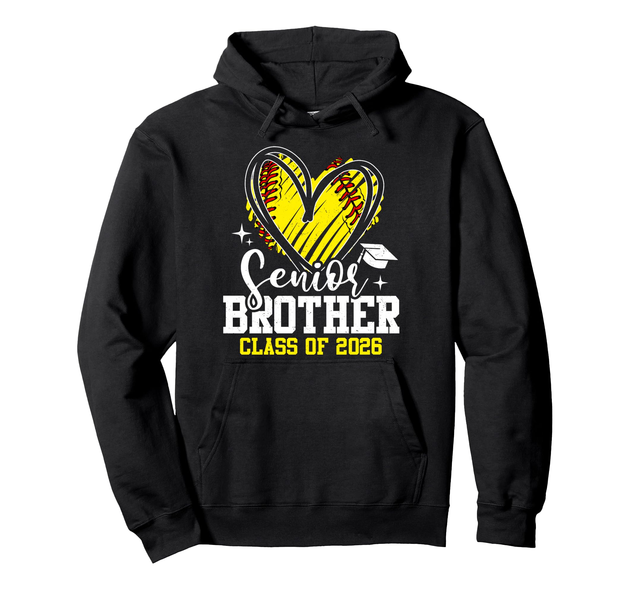 Senior Brother Class 2026 Softball Hoodie - Trendy Graphic for Adults - T-Shirt, Sweatshirt, Hoodie