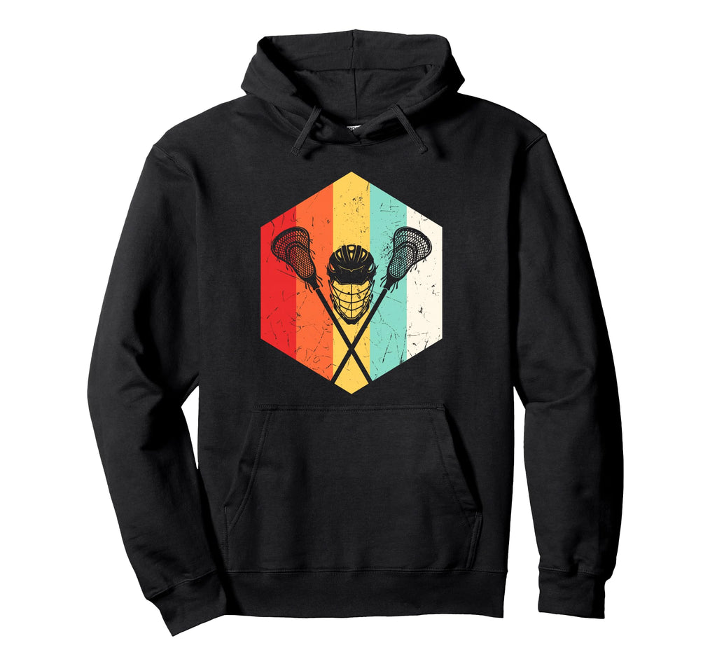 Lacrosse Player Helmet Sticks Stripes Hoodie - Fun Novelty Design Unisex - T-Shirt, Sweatshirt, Hoodie