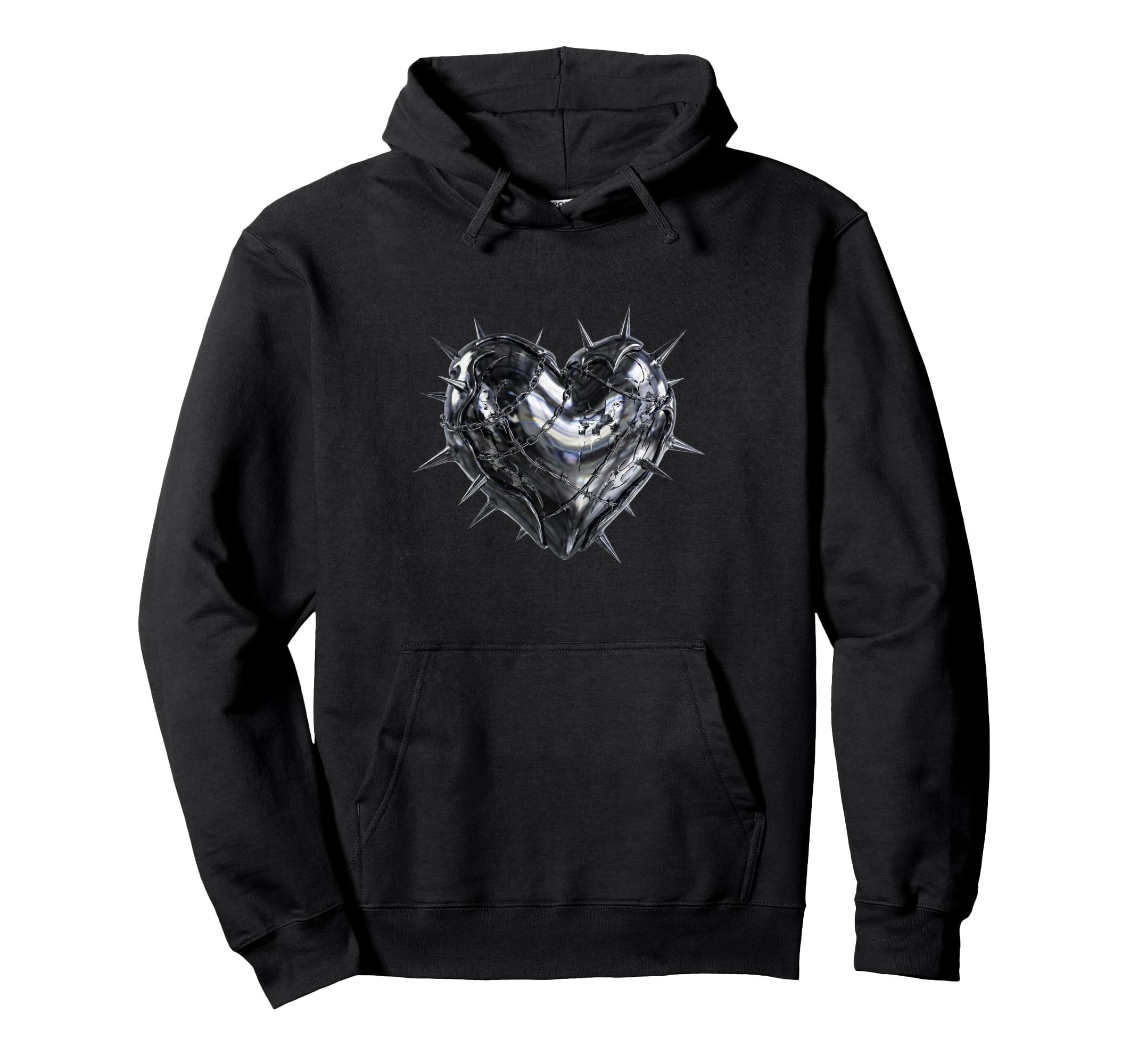 Heart Edgy Aesthetic Grunge Emo Goth Hoodie - Unique Graphic Men Women - T-Shirt, Sweatshirt, Hoodie