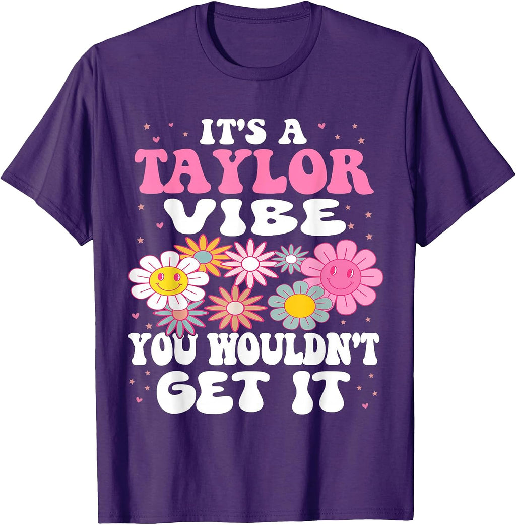 Girl Retro Taylor First Name Personalized Groovy - Adult & Kids T-Shirts, Sweatshirts & Hoodies apparel design preview 1