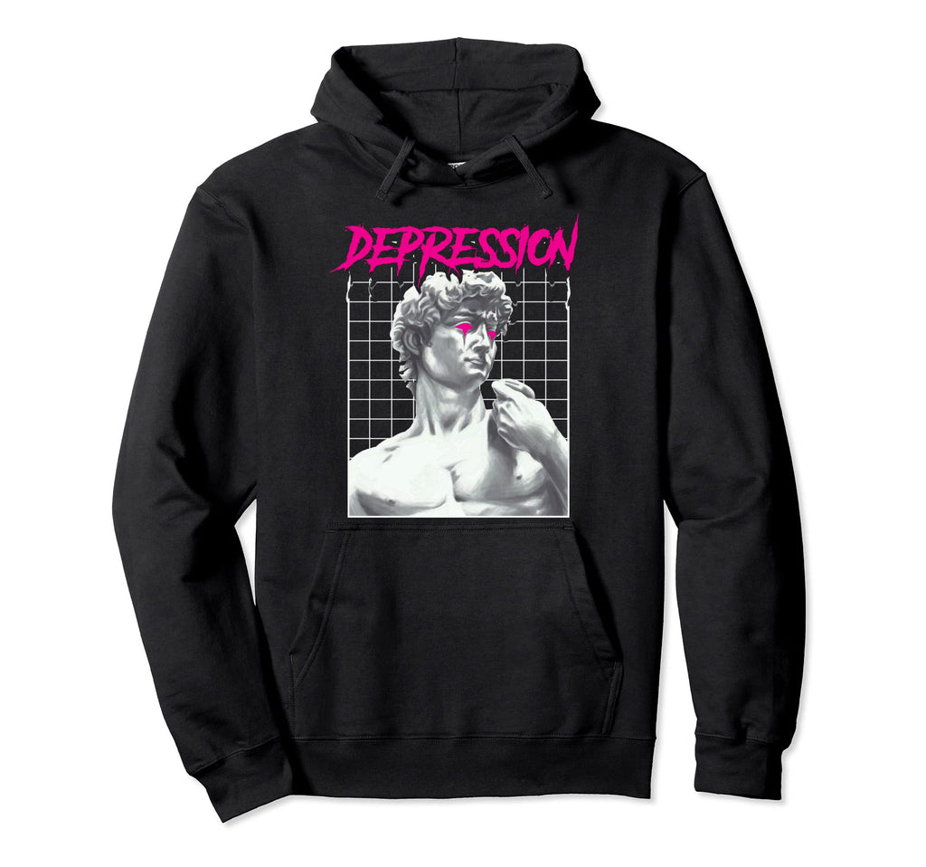 Depression Greek Grunge Aesthetic Emo Hoodie - Graphic Print Men Women - T-Shirt, Sweatshirt, Hoodie