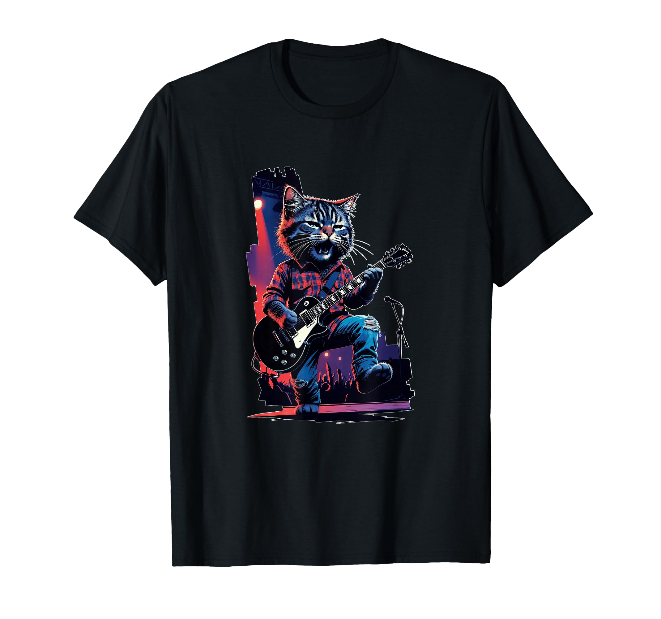 90S Grunge Rock Band Cat T-Shirt - Novelty Apparel for Adults - T-Shirt, Sweatshirt, Hoodie