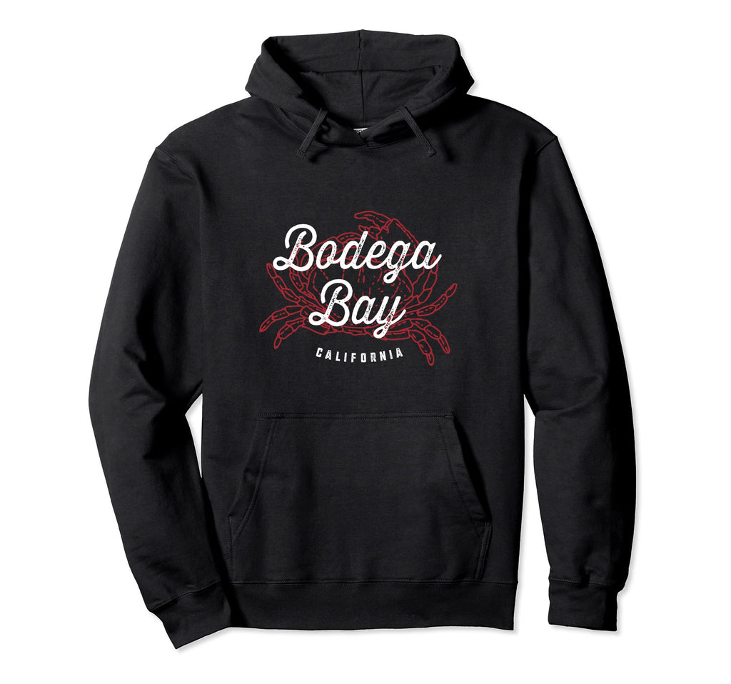 Bodega Bay California Distressed Red Crab Hoodie - Aesthetic Graphic Unisex - T-Shirt, Sweatshirt, Hoodie