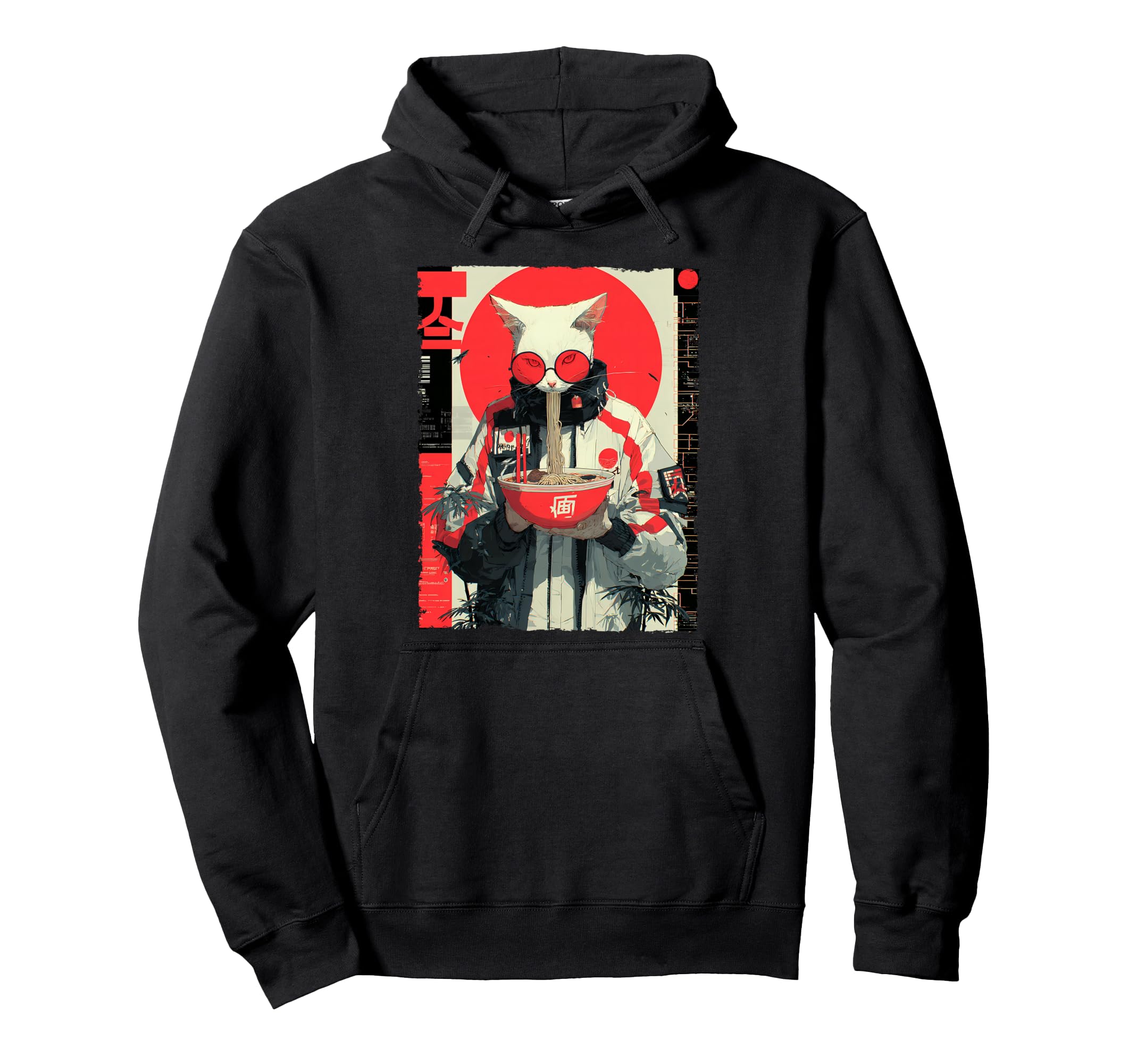 Cat Ramen Cyberpunk Aesthetic Hoodie - Novelty Apparel Men Women - T-Shirt, Sweatshirt, Hoodie