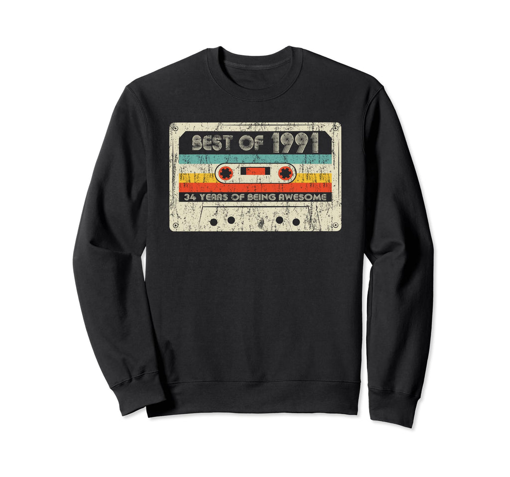 Best 1991 1991 Birthday Cassette Tape Sweatshirt - Graphic Print for Adults - T-Shirt, Sweatshirt, Hoodie