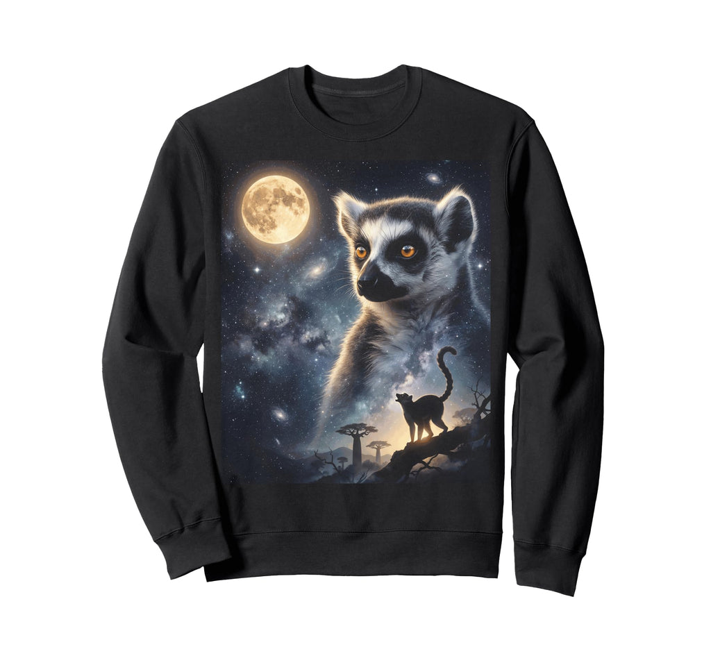 Howling Lemur Full Moon Starry Sweatshirt - Aesthetic Graphic Men Women - T-Shirt, Sweatshirt, Hoodie