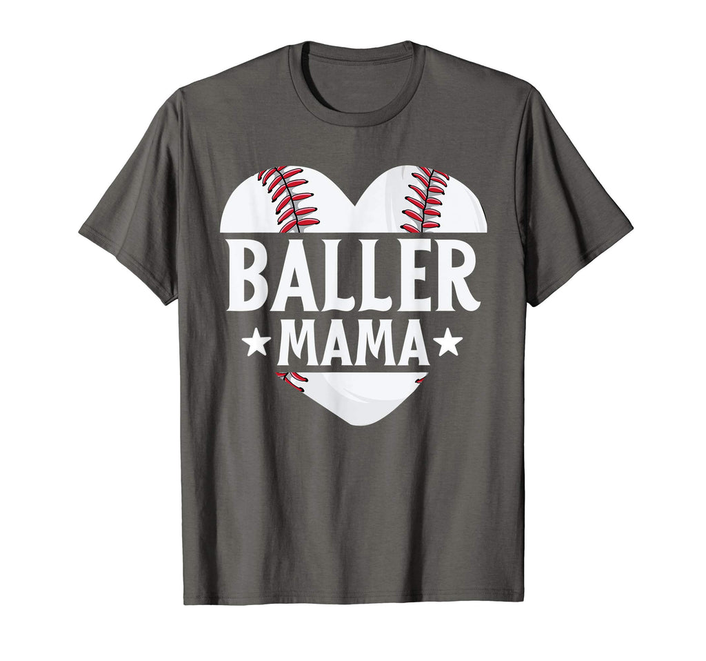 Mom Baseball Shirts Baller Mama Mothers T-Shirt - Custom Art Print Unisex - T-Shirt, Sweatshirt, Hoodie