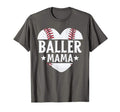 Mom Baseball Shirts Baller Mama Mothers T-Shirt - Custom Art Print Unisex - T-Shirt, Sweatshirt, Hoodie