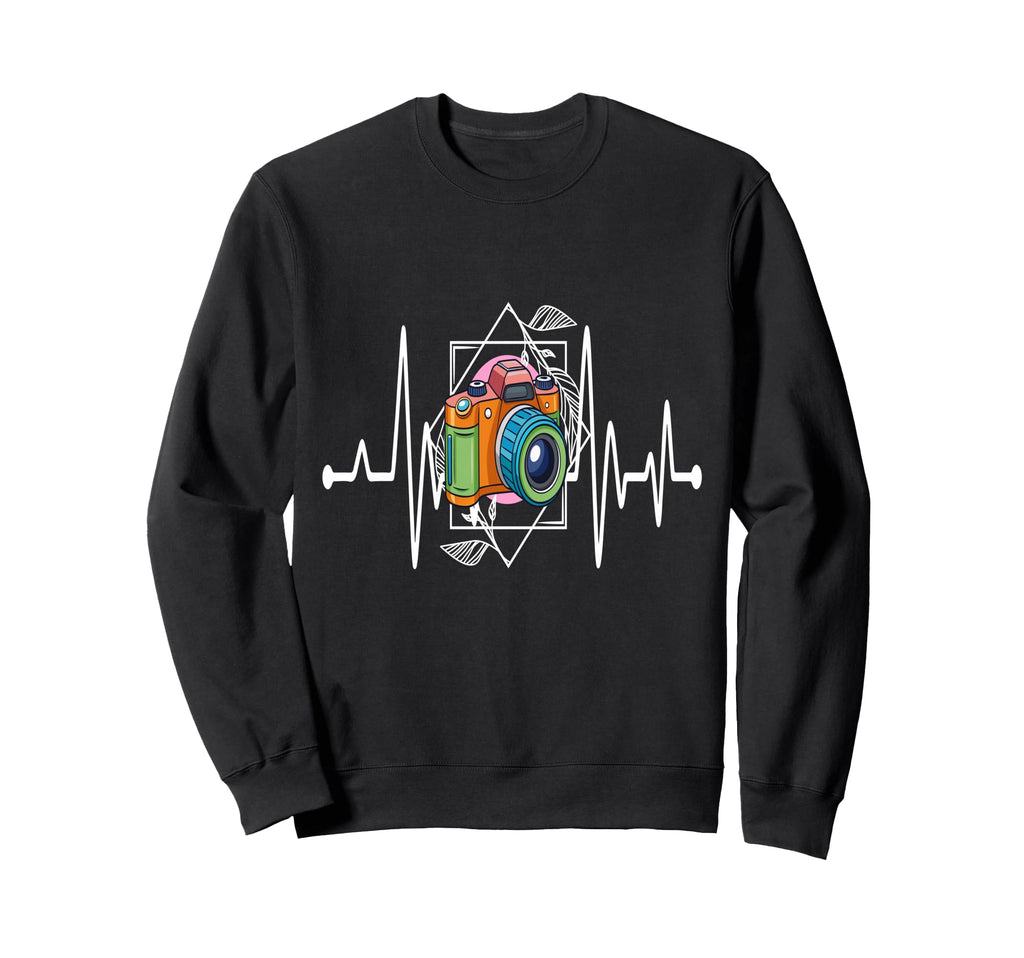 Womens Funny Camera Heartbeat Sweatshirt - Aesthetic Graphic Men Women - T-Shirt, Sweatshirt, Hoodie