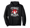 Baseball Bow T Ball Moms Hoodie - Streetwear Style for Adults - T-Shirt, Sweatshirt, Hoodie