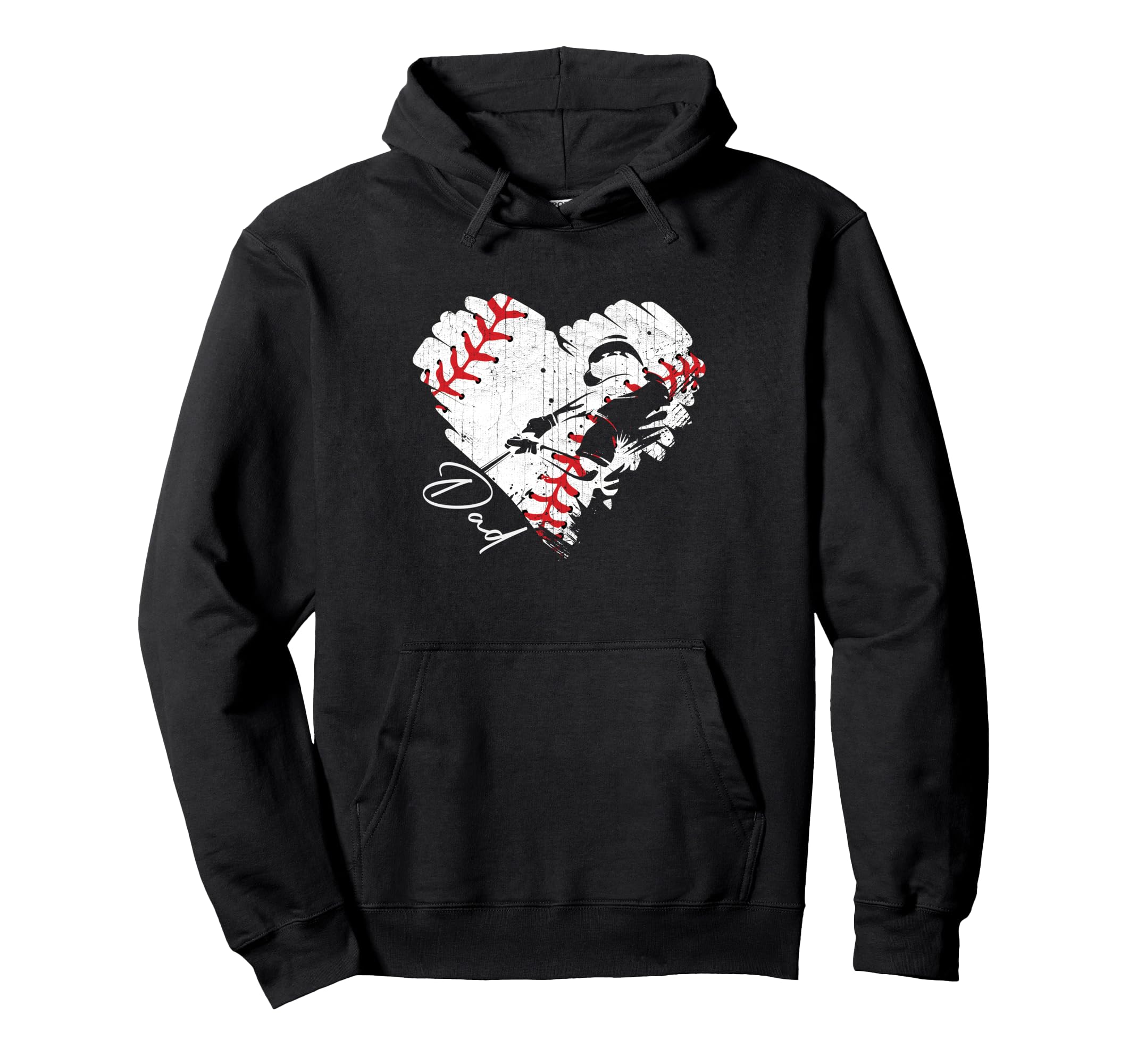 Dad Baseball Heart Baseball Sport Team Hoodie - Custom Art Print Men Women - T-Shirt, Sweatshirt, Hoodie