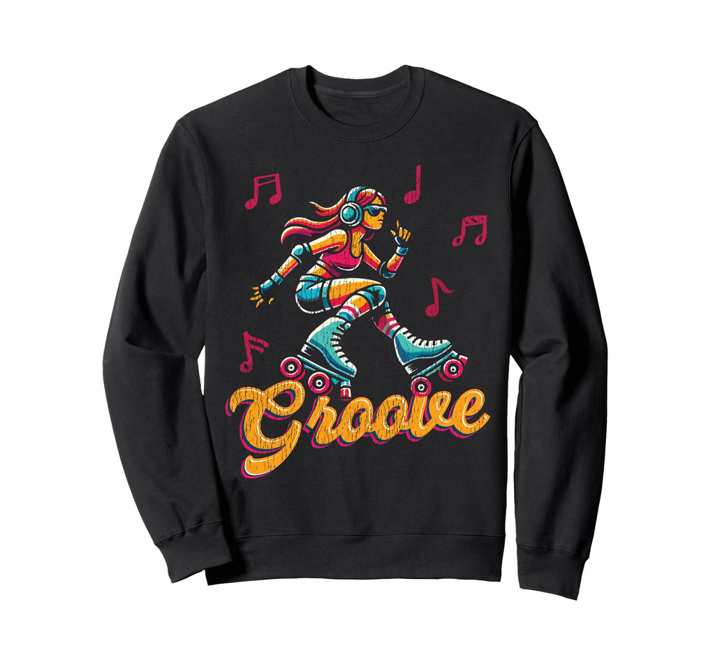 Roller Skating Skate 1970S Groove Sweatshirt - Trendy Graphic for Adults - T-Shirt, Sweatshirt, Hoodie