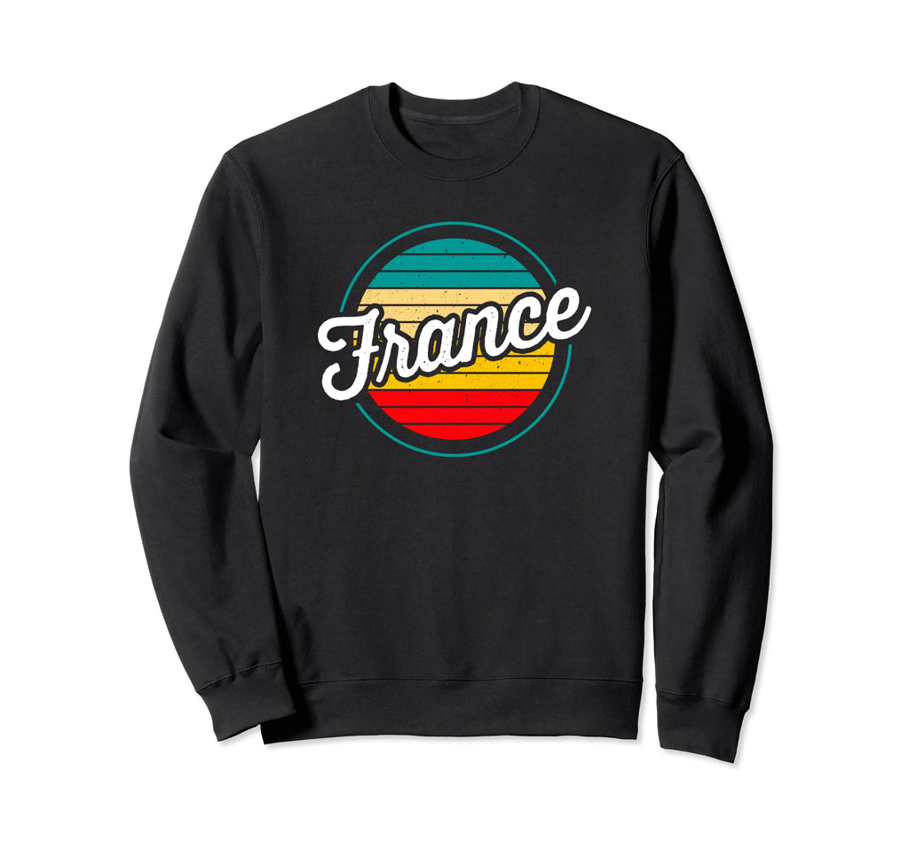 France Sunset Distressed French Sweatshirt - Fun Novelty Design Men Women - T-Shirt, Sweatshirt, Hoodie