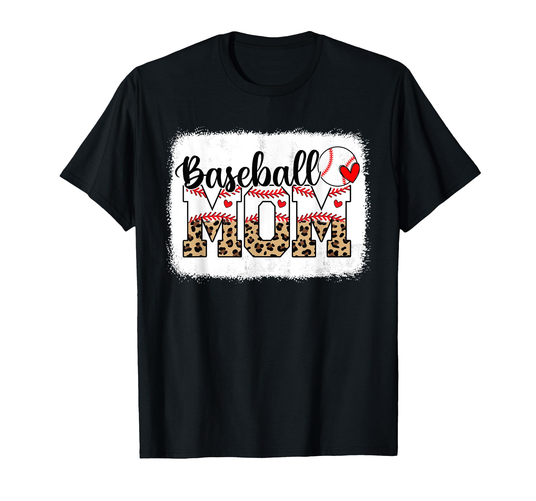 Bleached Baseball Mother Mom Mama T-Shirt - Custom Art Print Men Women - T-Shirt, Sweatshirt, Hoodie