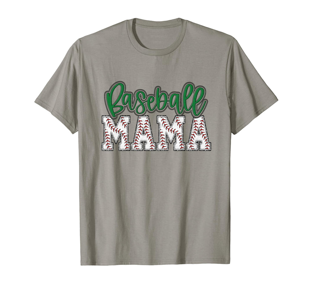 Baseball Mom Green Baseball Mama T-Shirt - Novelty Apparel for Adults - T-Shirt, Sweatshirt, Hoodie