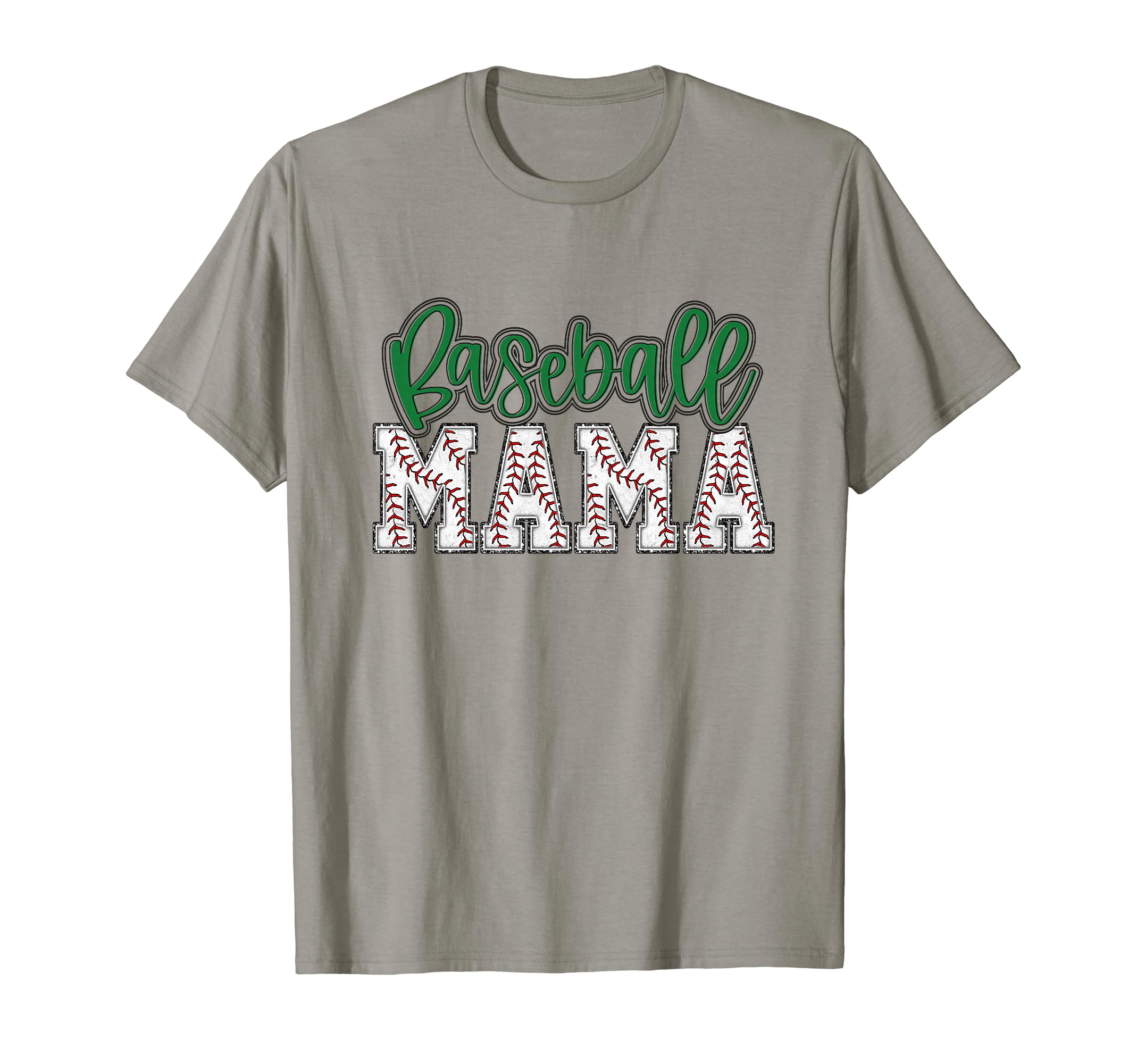 Baseball Mom Green Baseball Mama T-Shirt - Novelty Apparel for Adults - T-Shirt, Sweatshirt, Hoodie