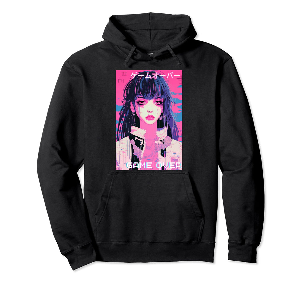 Japanese Vaporwave Sad Anime Indie Hoodie - Novelty Apparel Unisex - T-Shirt, Sweatshirt, Hoodie