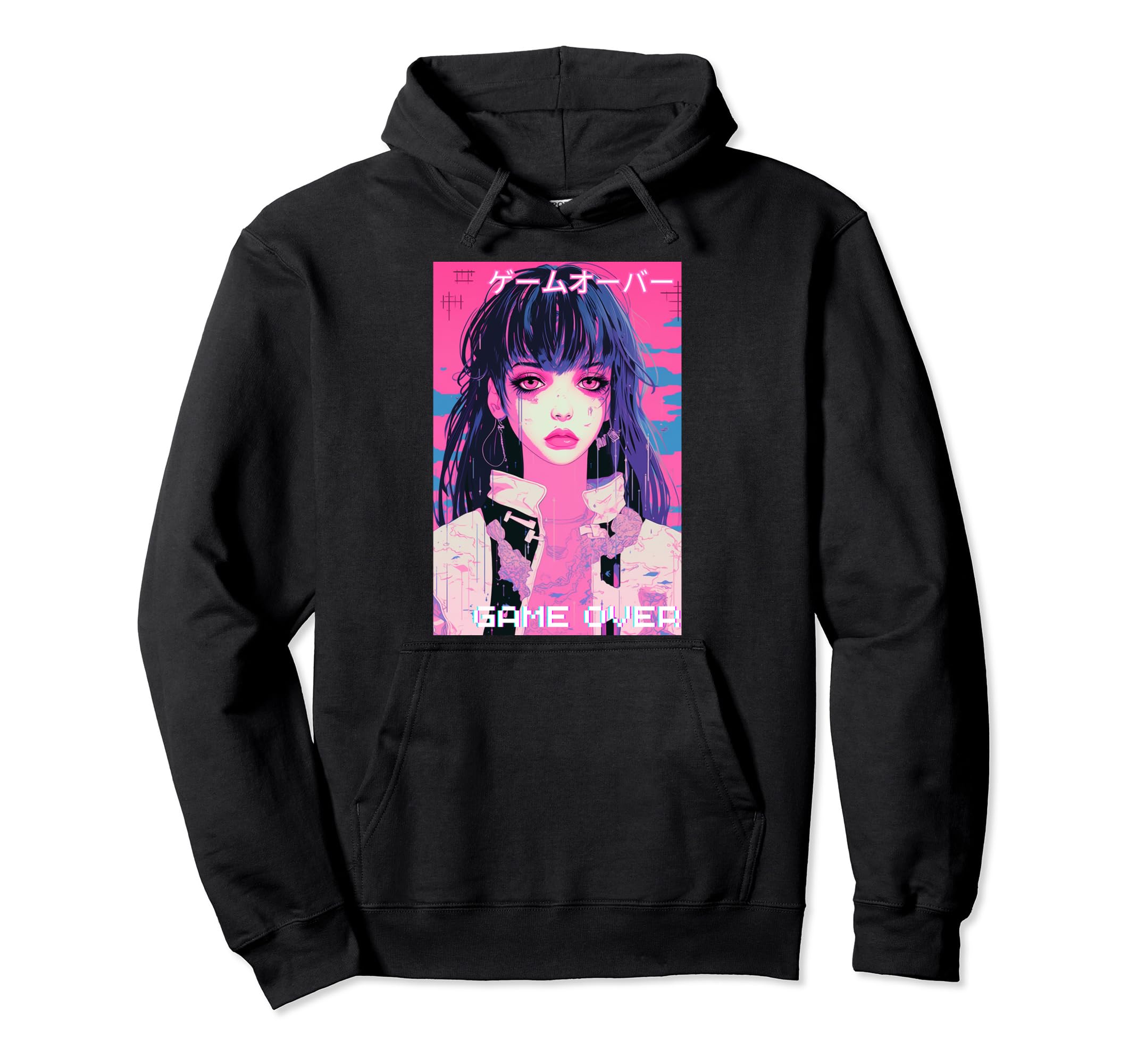 Japanese Vaporwave Sad Anime Indie Hoodie - Novelty Apparel Unisex - T-Shirt, Sweatshirt, Hoodie