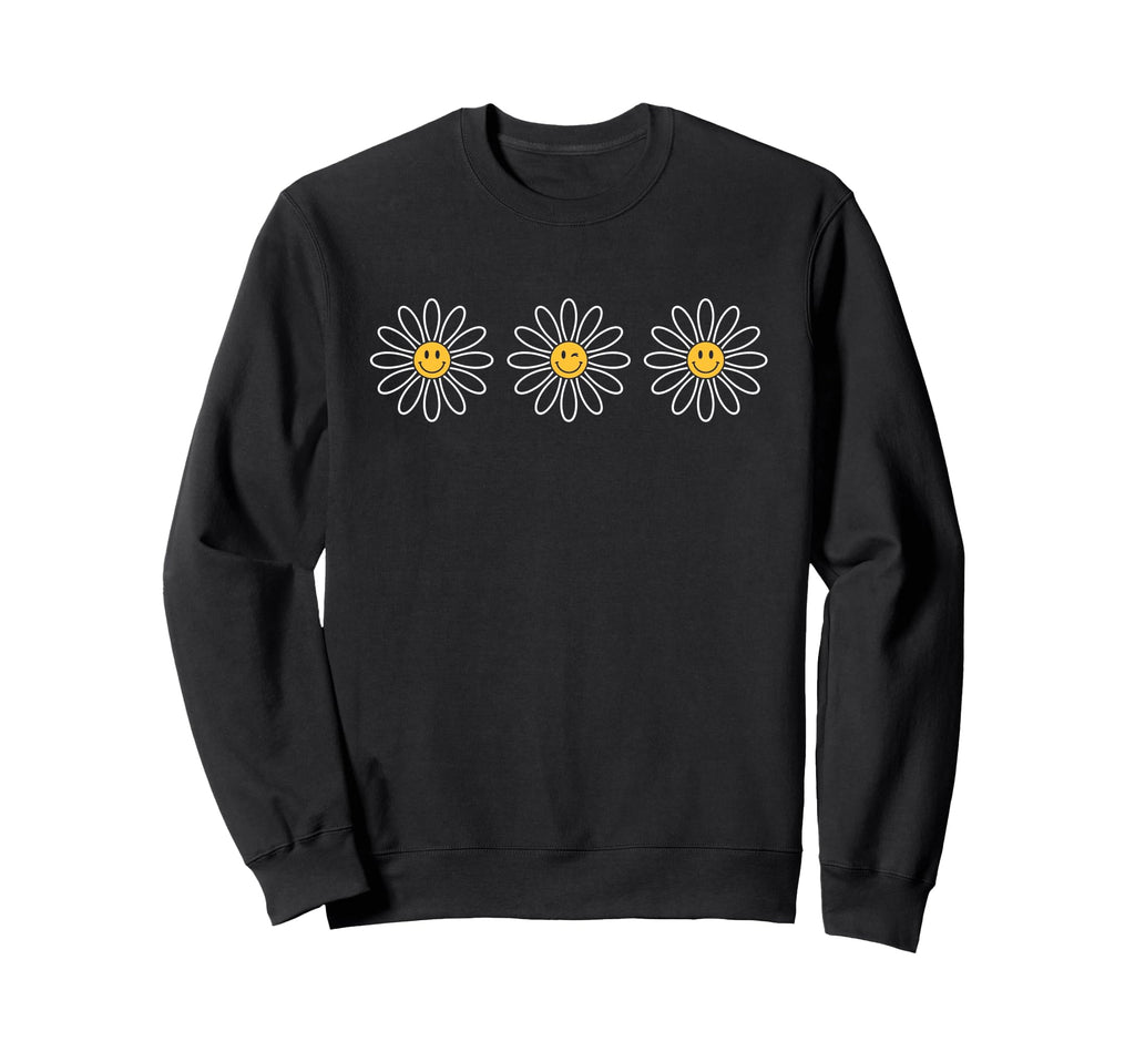Boho Happy Daisies Summer Art Sweatshirt - Fun Novelty Design Men Women - T-Shirt, Sweatshirt, Hoodie