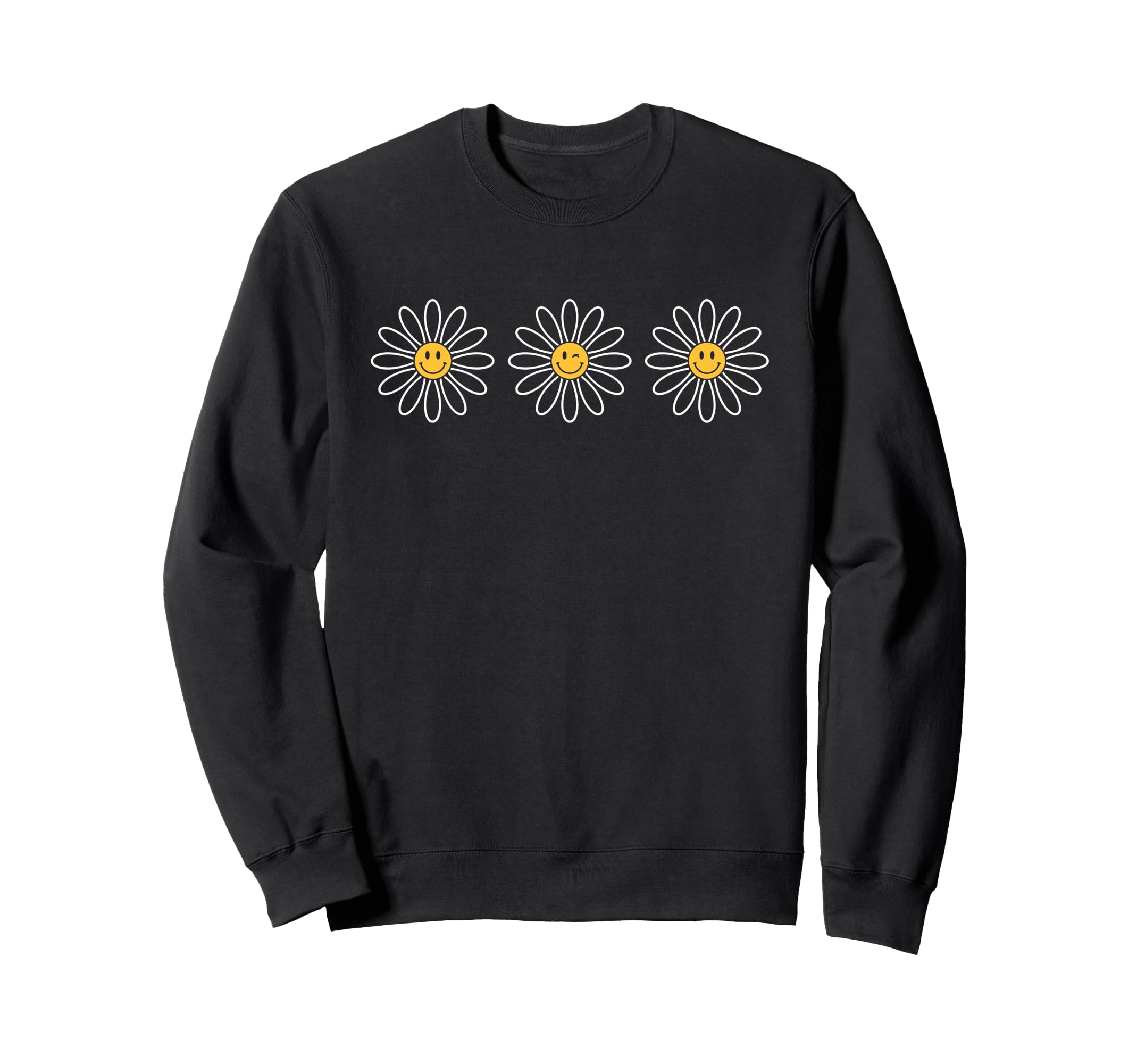 Boho Happy Daisies Summer Art Sweatshirt - Fun Novelty Design Men Women - T-Shirt, Sweatshirt, Hoodie