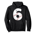 Number 6 Baseball Distressed Team Hoodie - Trendy Graphic Unisex - T-Shirt, Sweatshirt, Hoodie
