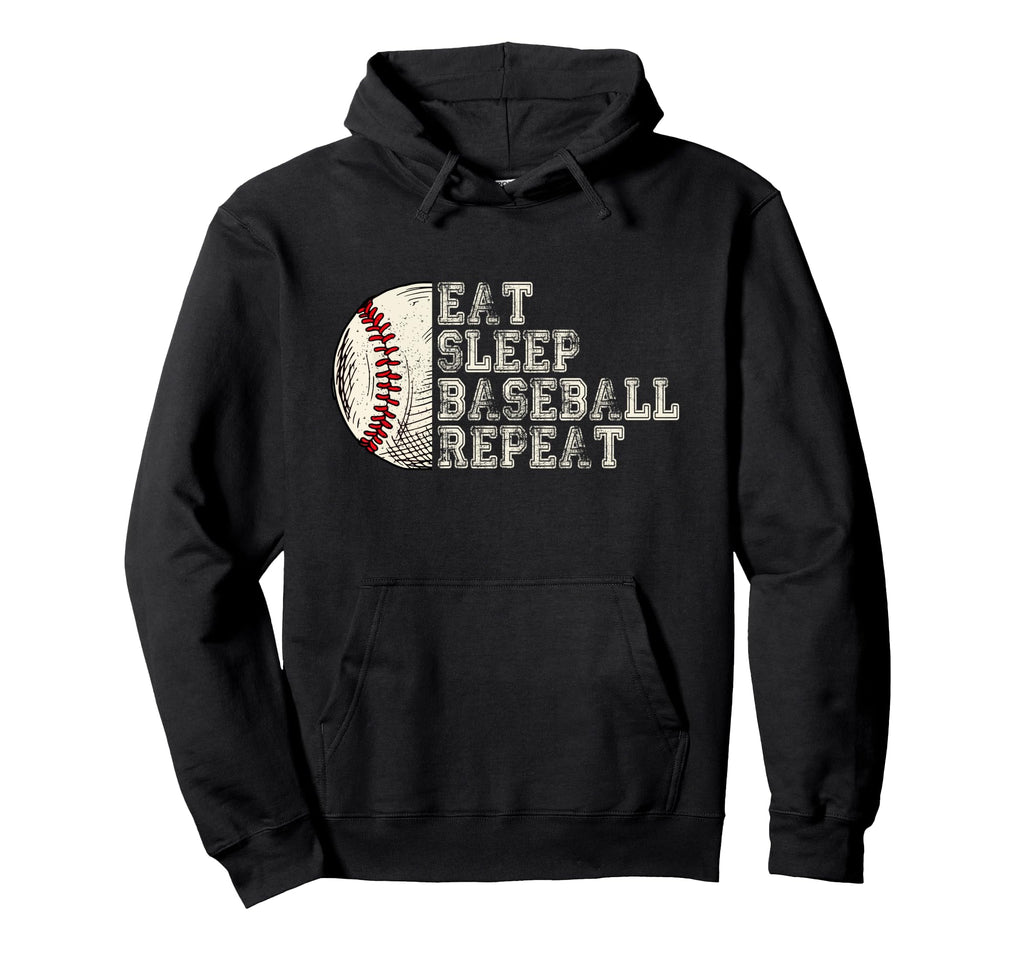 Eat Sleep Baseball Repeat Funny Baseball Hoodie - Custom Art Print Unisex - T-Shirt, Sweatshirt, Hoodie