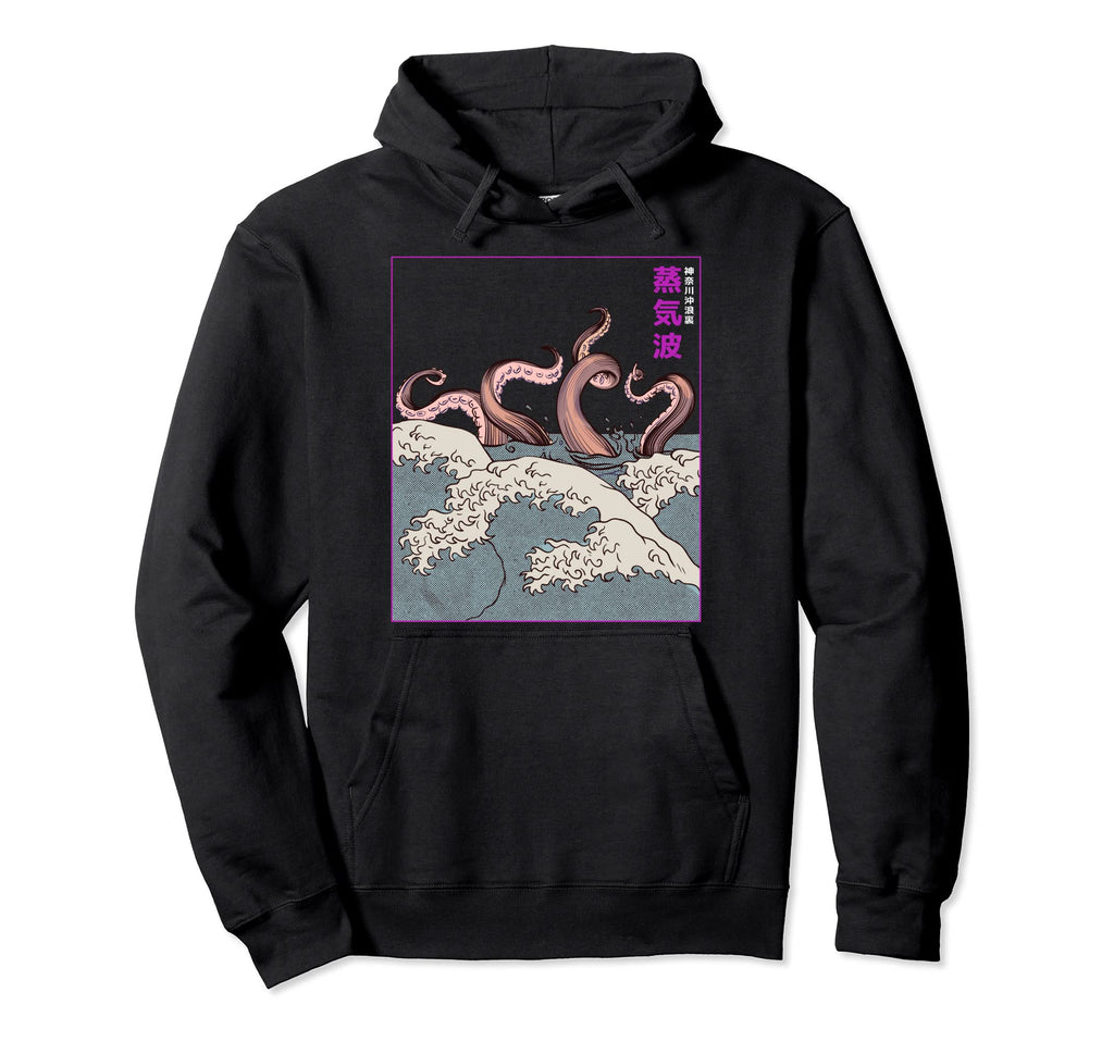 Kanagawa Wave Japan Vaporwave Hoodie - Streetwear Style Men Women - T-Shirt, Sweatshirt, Hoodie