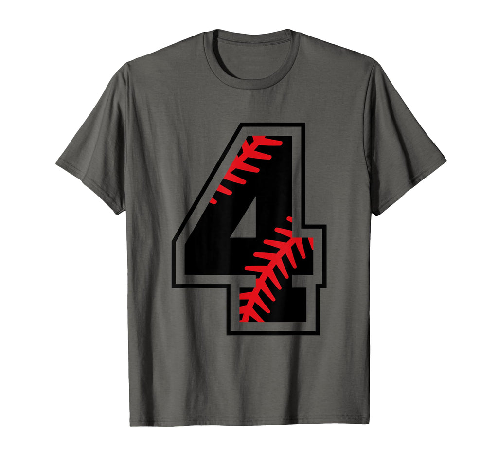 Number 4 Baseball Varsity Number T-Shirt - Casual Everyday Wear for Adults - T-Shirt, Sweatshirt, Hoodie