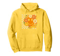Boho Floral Fall Smile Face Checkered Autumn Hoodie - Graphic Print Unisex - T-Shirt, Sweatshirt, Hoodie