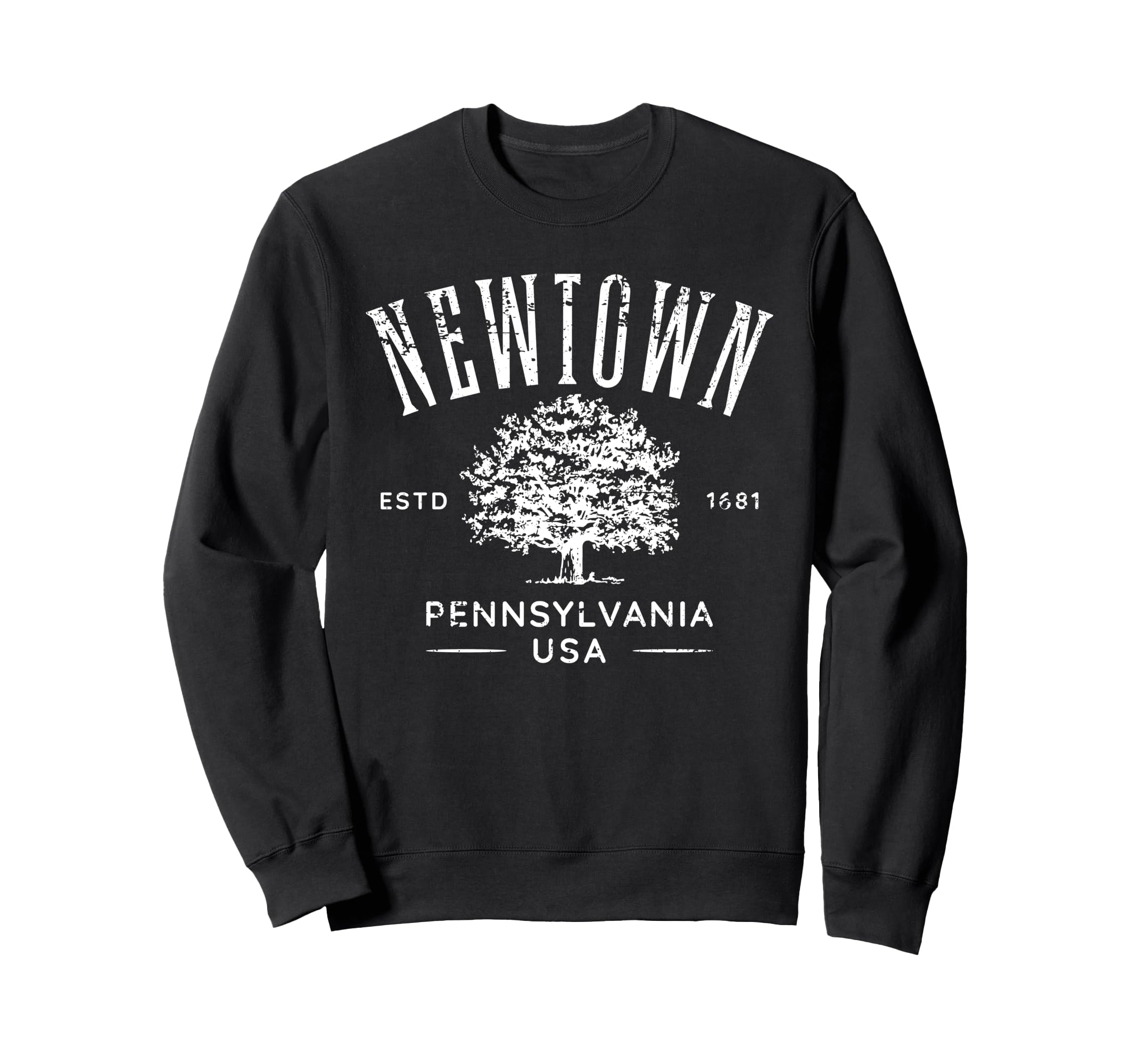 Newtown Pennsylvania Distressed Sweatshirt - Aesthetic Graphic for Adults - T-Shirt, Sweatshirt, Hoodie