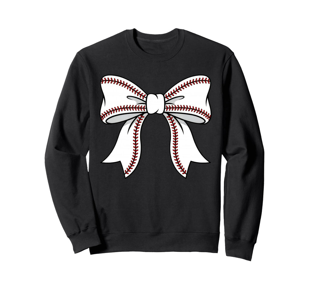 Baseball Bow Mothers Day Sweatshirt - Fun Novelty Design for Adults - T-Shirt, Sweatshirt, Hoodie