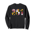 301 Maryland State Flag Home Sweatshirt - Minimalist Print for Adults - T-Shirt, Sweatshirt, Hoodie