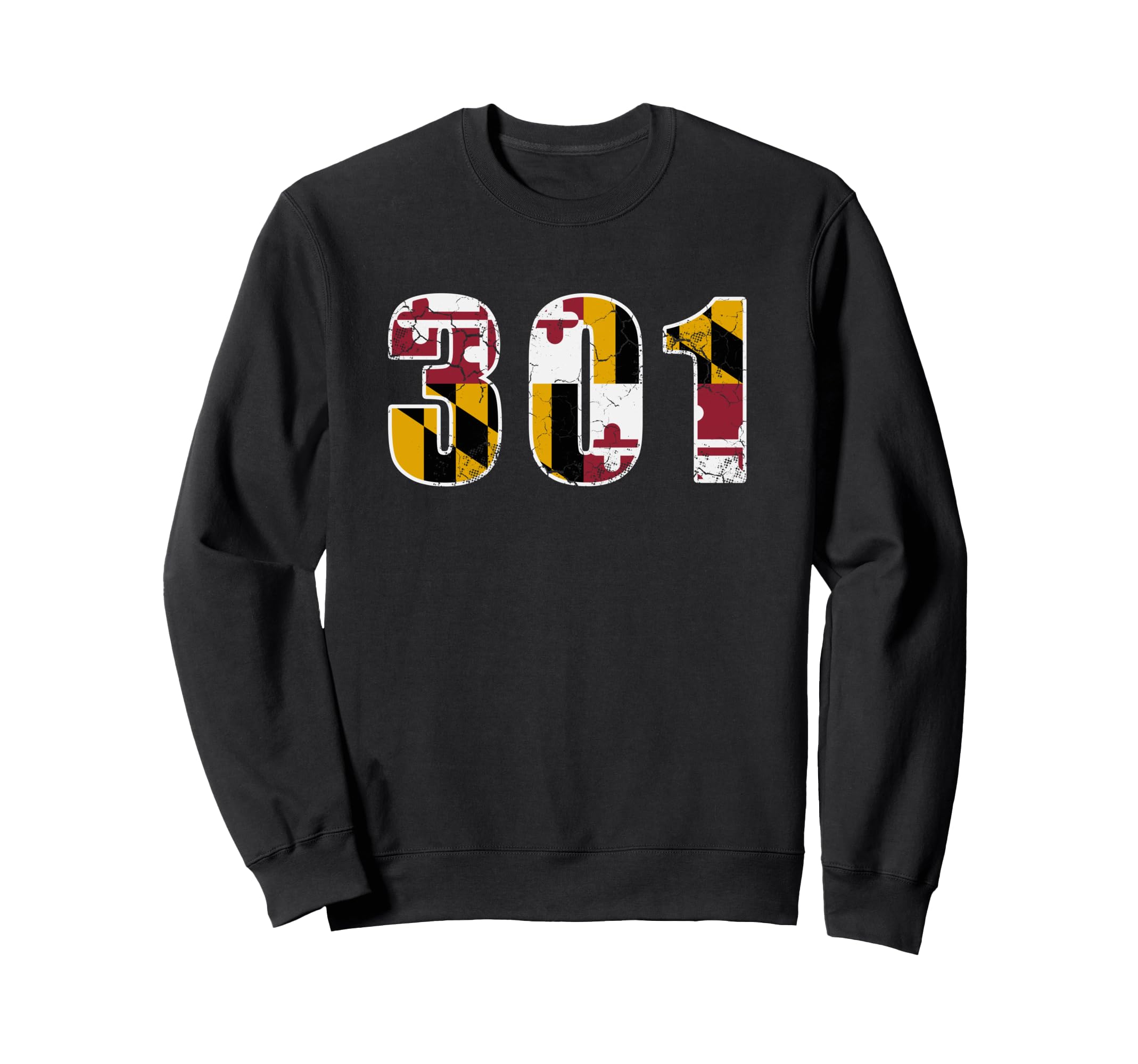 301 Maryland State Flag Home Sweatshirt - Minimalist Print for Adults - T-Shirt, Sweatshirt, Hoodie