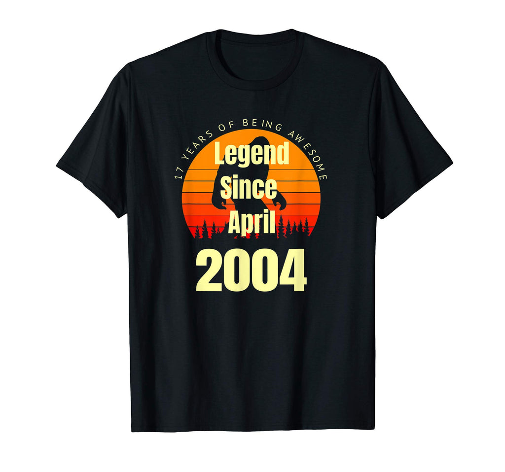 17Th Birthday Legend Since April 2004 T-Shirt - Graphic Print for Adults - T-Shirt, Sweatshirt, Hoodie