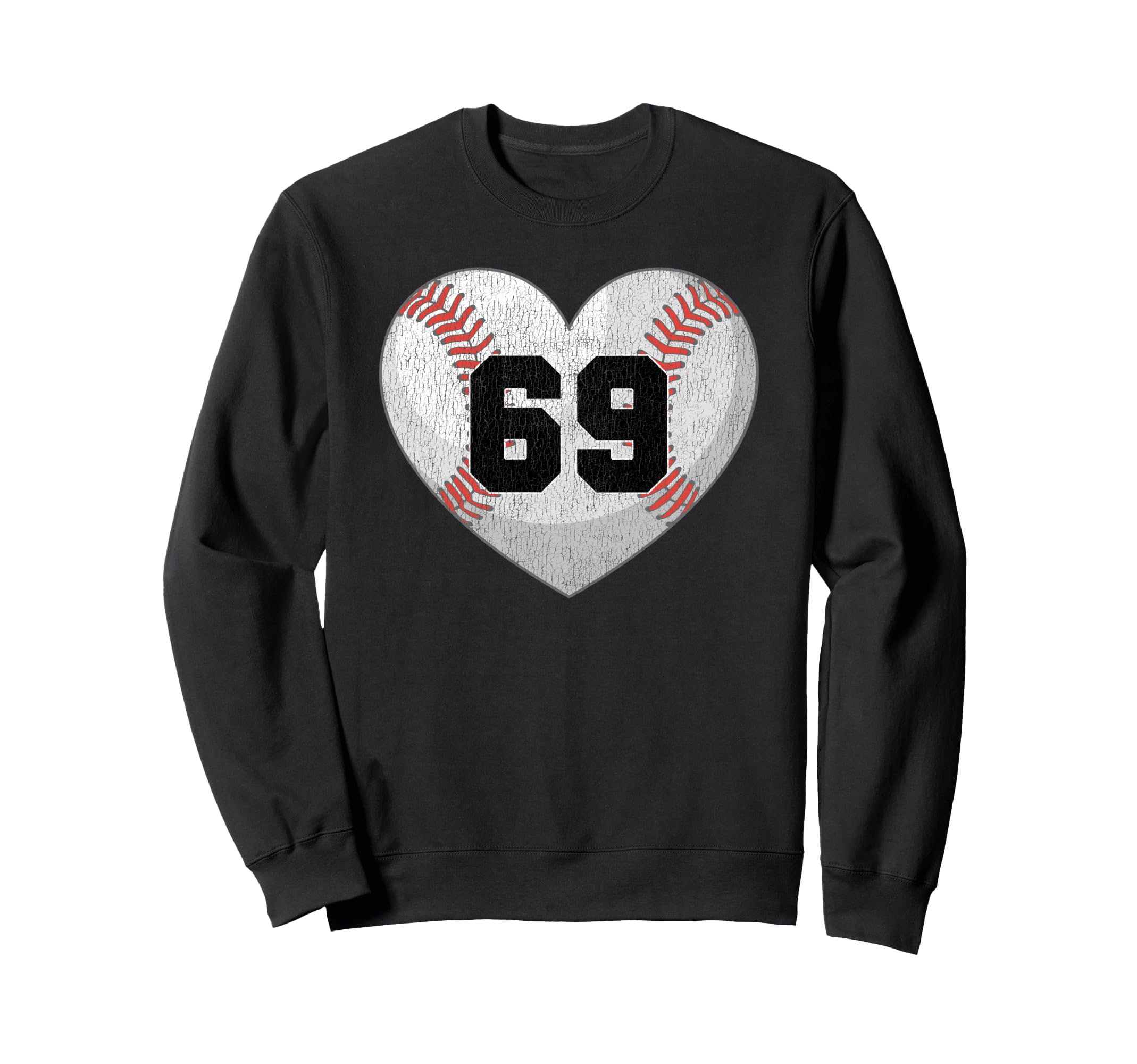 Baseball Number 69 Distressed Sweatshirt - Casual Everyday Wear for Adults - T-Shirt, Sweatshirt, Hoodie