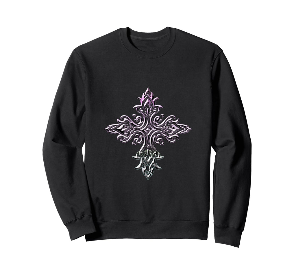 Emo Goth Cross Minimal Gothic Sweatshirt - Streetwear Style Men Women - T-Shirt, Sweatshirt, Hoodie
