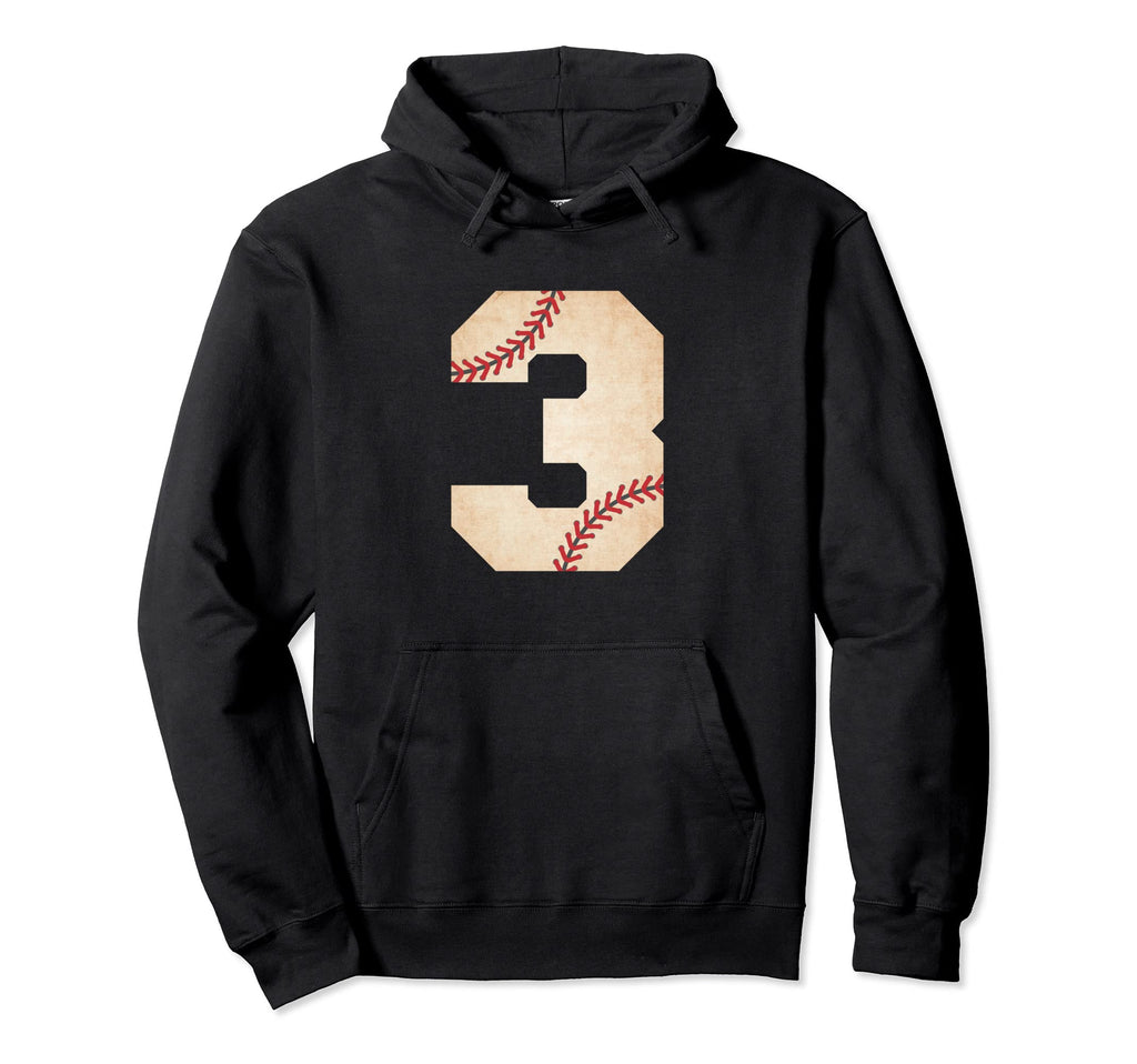 Baseball Number 3 Baseball Fan Mom Hoodie - Unique Graphic Unisex - T-Shirt, Sweatshirt, Hoodie