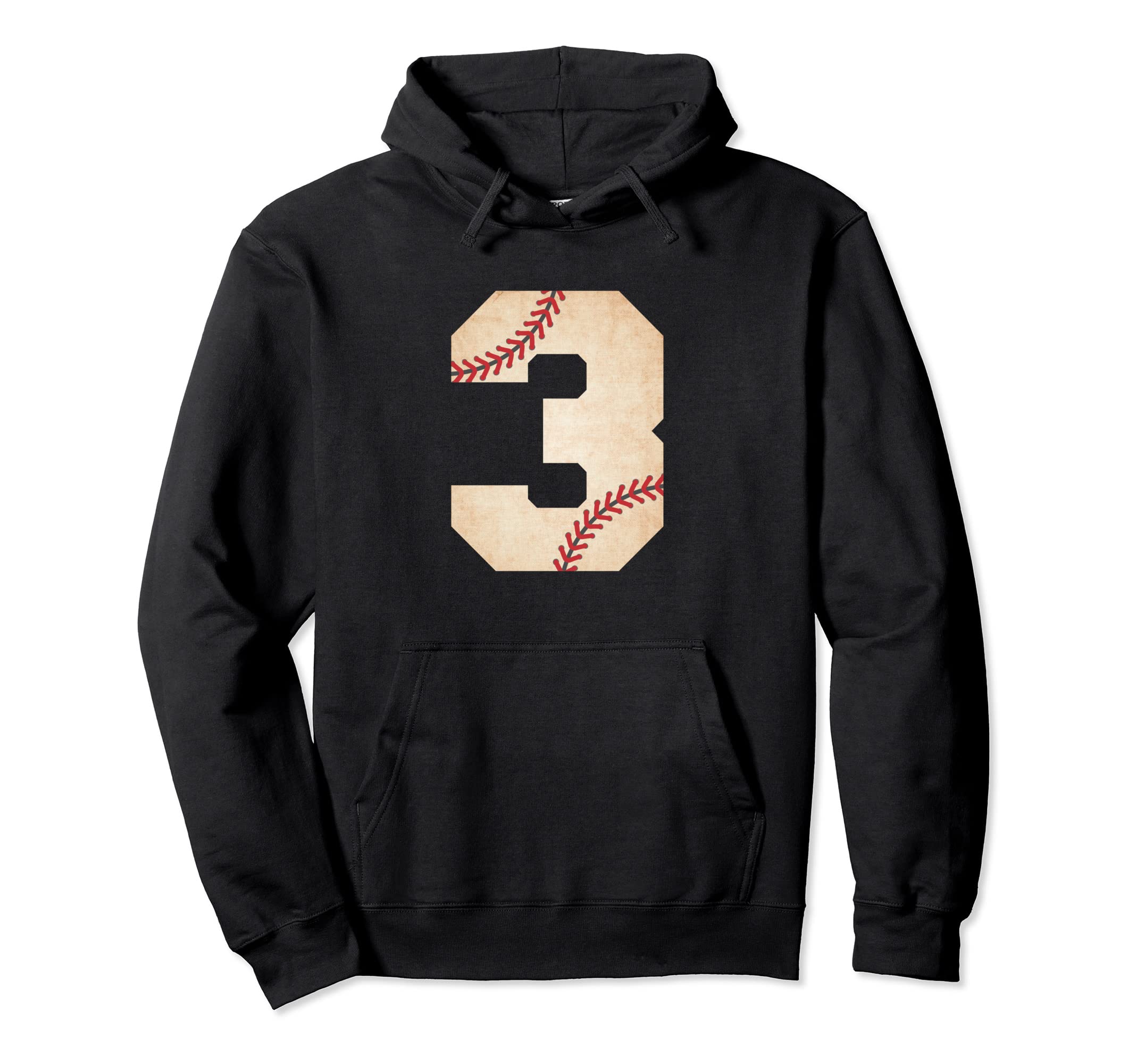Baseball Number 3 Baseball Fan Mom Hoodie - Unique Graphic Unisex - T-Shirt, Sweatshirt, Hoodie