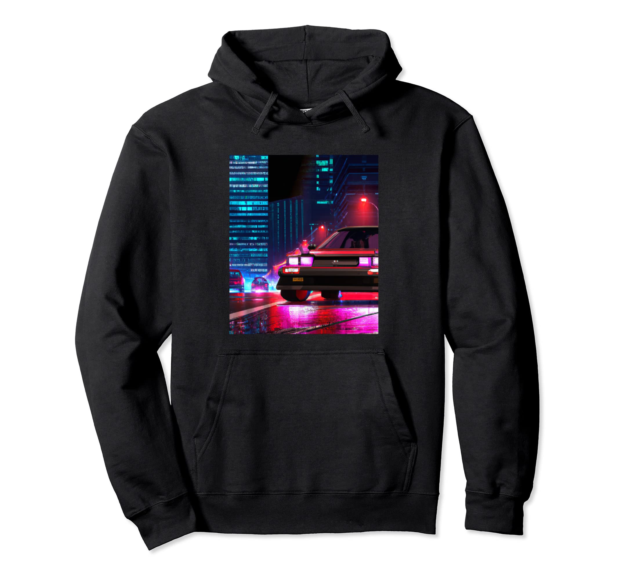 Vaporwave Car Synthwave City Hoodie - Casual Everyday Wear Unisex - T-Shirt, Sweatshirt, Hoodie