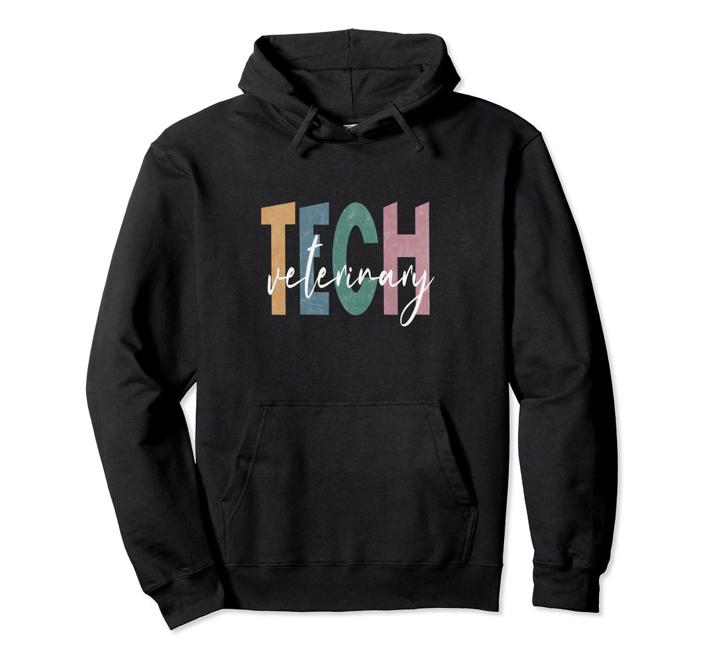 Vet Tech Distressed Simple Hoodie - Custom Art Print Men Women - T-Shirt, Sweatshirt, Hoodie