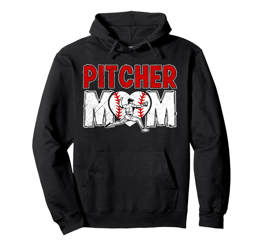 Baseball Pitcher Mom Baseball Pitcher Hoodie - Unique Graphic Men Women - T-Shirt, Sweatshirt, Hoodie