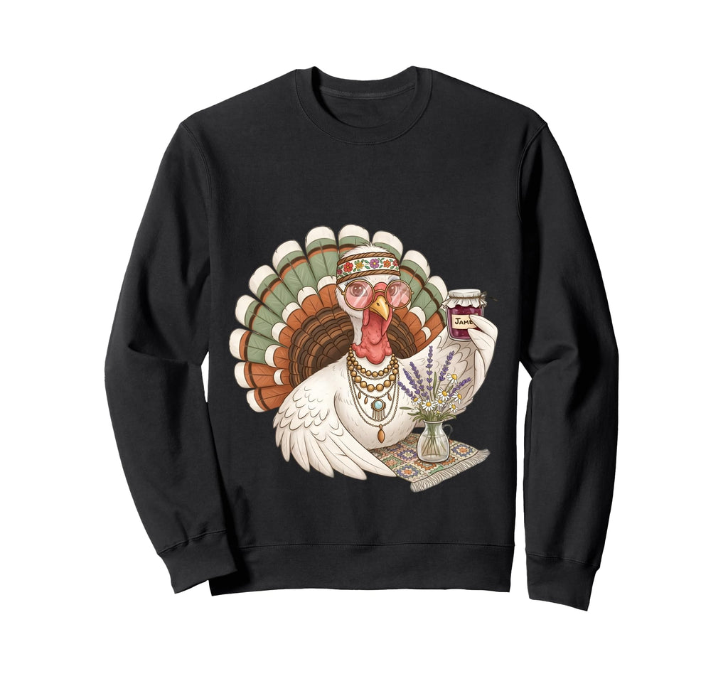 Funny Hippie Turkey Boho Sweatshirt - Aesthetic Graphic Men Women - T-Shirt, Sweatshirt, Hoodie