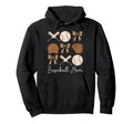 Baseball Mama Coquette Bow Baseball Hoodie - Novelty Apparel for Adults - T-Shirt, Sweatshirt, Hoodie
