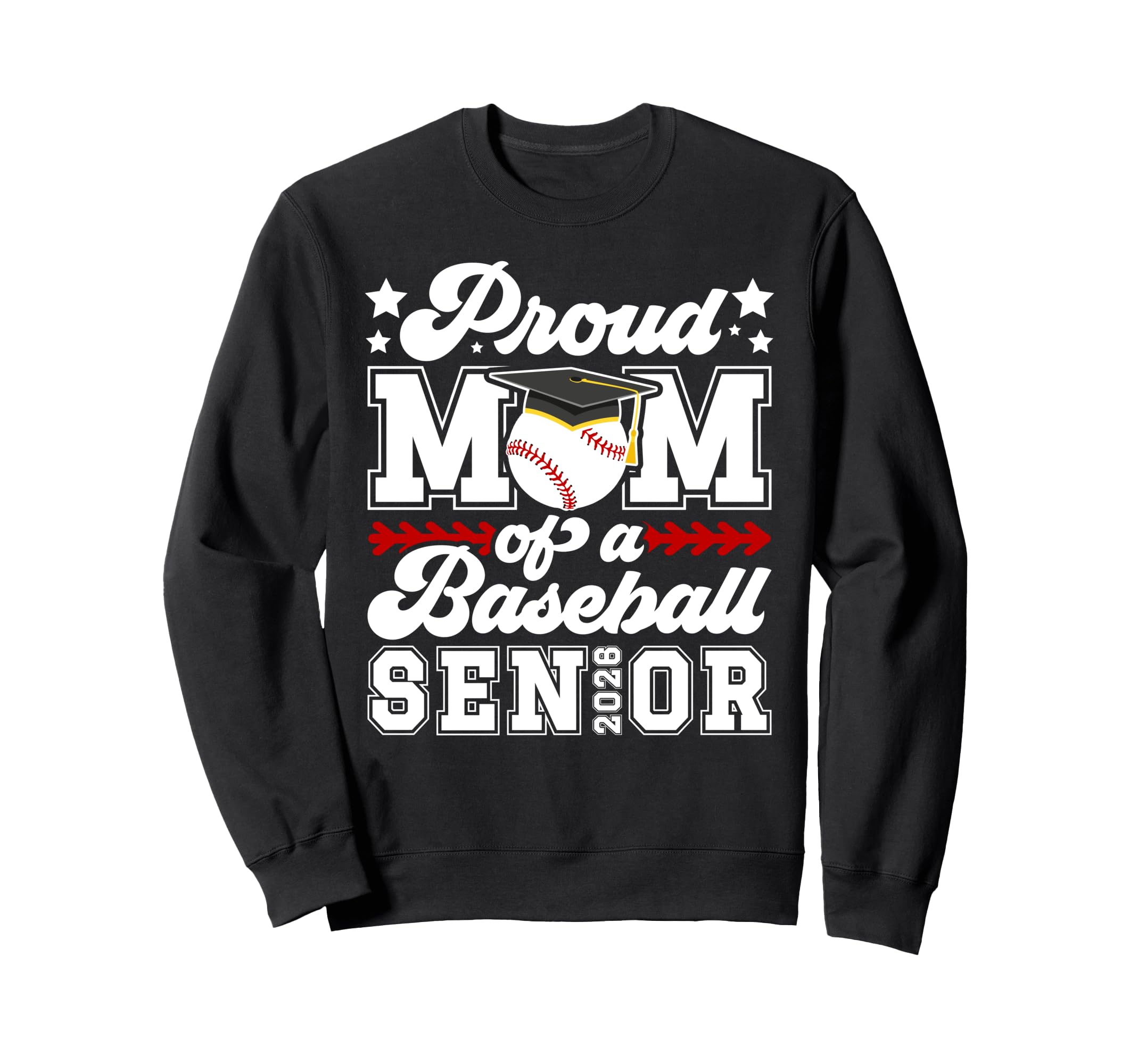 Mom Baseball Senior Mom 2026 Baseball Sweatshirt - Graphic Print Men Women - T-Shirt, Sweatshirt, Hoodie