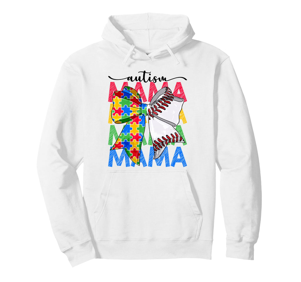 Autism Mama Autism Awareness Coquette Hoodie - Minimalist Print for Adults - T-Shirt, Sweatshirt, Hoodie