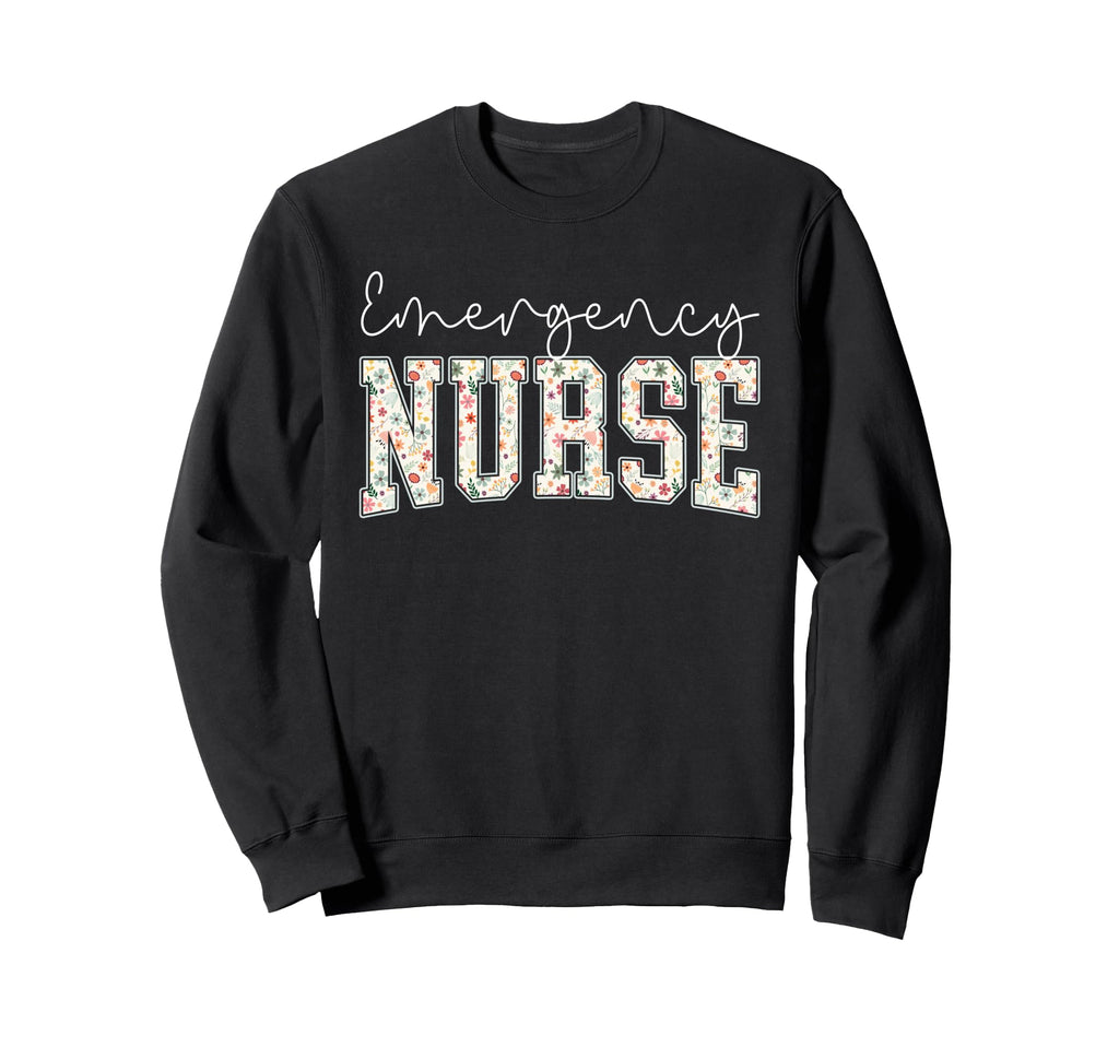 Boho Floral Er Nurse Emergency Sweatshirt - Custom Art Print for Adults - T-Shirt, Sweatshirt, Hoodie