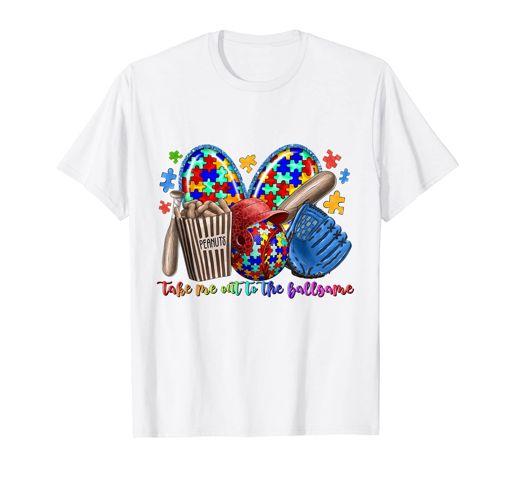 Take Me Out To Baseball Game Autism T-Shirt - Custom Art Print Unisex - T-Shirt, Sweatshirt, Hoodie