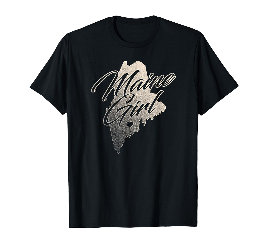 Maine Distressed State Outline Womens T-Shirt - Graphic Print for Adults - T-Shirt, Sweatshirt, Hoodie